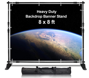 lot 204 image: AkTop 8x8 ft Heavy Duty Backdrop Banner Stand Kit