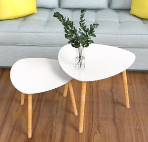 lot 205 image: Bamboo White Nesting End Table