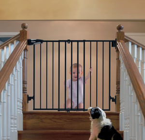 lot 313 image: Babelio 26-43 No Bottom Bar Baby Gate for Babies