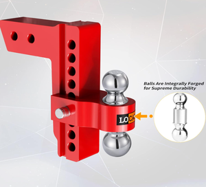 lot 55 image: LOCAME Adjustable Trailer Hitch, Fits 2.5-Inch Receiver Only