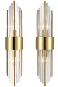 lot 174 image: SHAWNKEY 2-Light Modern Brushed Titanium Gold Wall