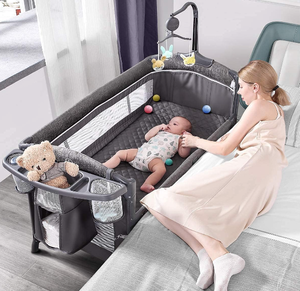 lot 183 image: ADOVEL Baby Bassinet Bedside Crib, Pack and Play with Mattress
