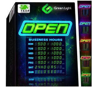 lot 537 image: GLI Led Open Sign with Business Hours
