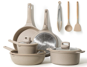 lot 95 image: CAROTE Pots and Pans Set Non Stick, 11Pcs Nonstick Kitchen Cookware Sets