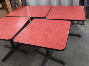 lot 10 image: 4 RED TABLES
