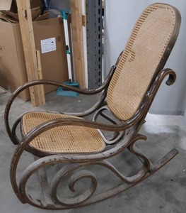 lot 13 image: VINTAGE ROCKING CHAIR W CANING