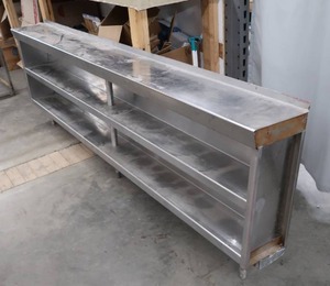 lot 14 image: LARGE STAINLESS STEEL SHELVING UNIT