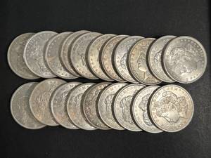 ROLL OF 20 US 1921 MORGAN SILVER DOLLARS UNC