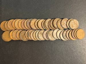 ROLL OF 50 US 1938 WHEAT CENTS