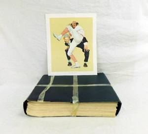 Lot of 200 Vintage 1972 Norman Rockwells Low and Inside Baseball Litho on Canvas Prints