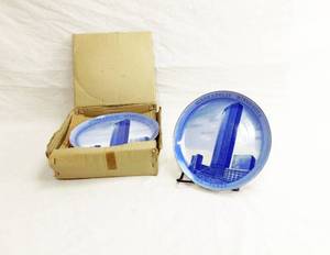 Lot of 6 Vintage 1980s Lugenes Minneapolis IDS Tower Ceramic Collector Plates