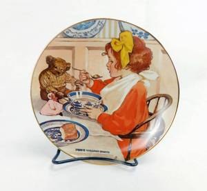 New Vintage 1983 Breakfast With Teddy Numbered Collector Plate Art by Jessie Willcox Smith
