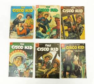 Lot of 6 Vintage 1950s Dell The Cisco Kid Comic Books