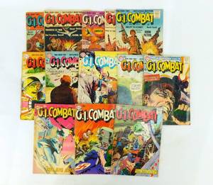 Lot of 13 Vintage 1950s GI Combat Comic Books by A Quality Comic Publication and DC Superman National Comics