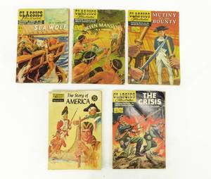 Lot of 5 Vintage 1950s Classics Illustrated Comic Books