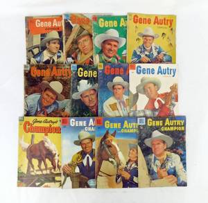 Lot of 12 Vintage 1950s Dell Gene Autry Comic Books