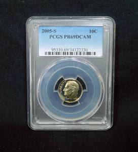 2005-S Roosevelt Dime Proof PCGS PR69 Deep Camo