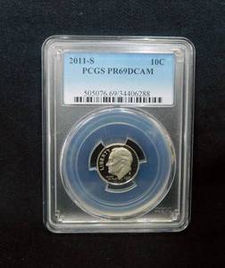 2011-S Roosevelt Dime Proof PCGS PR69 Deep Camo