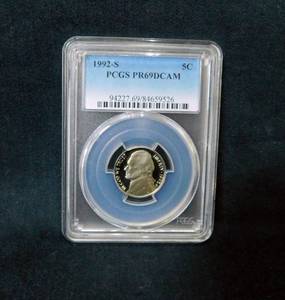1992-S Jefferson Nickel Proof PCGS PR69 Deep Camo