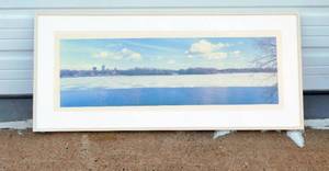 Beautiful Vintage Minneapolis Skyline Print Framed and Matted