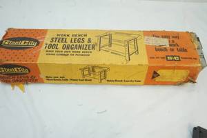 lot 27 image: Steel City work bench legs and organizer kit