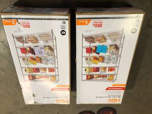 Lot of 2 HDX 6-Tier Commercial Grade Heavy Duty Steel Wire Shelving Unit in Chrome (48 in. W x 72 in. H x 24 in. D) Costumer Returns See Pics