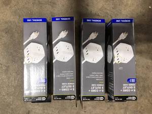 Lot of 4 Commercial Electric 3-Outlet 3-USB Cube Costumer Returns See Pics