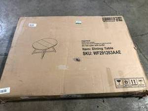 Natural Wood Top Round Dining Extendable Kitchen Table Costumer Returns See Pics