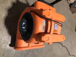 RIDGID 1625 CFM 3-Speed Portable Blower Fan Air Mover with Collapsible Handle and Rear Wheels for Water Damage Restoration