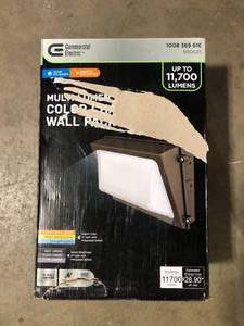 Commercial Electric 400-Watt Equivalent, Integrated LED Bronze Dusk to Dawn Wall Pack Light, 3000K-5000K Costumer Returns See Pics