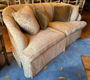 lot 38 image: Lovely Upholstered Handcrafted Sofa by EJ Victor