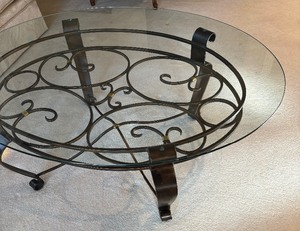 lot 78 image: Gorgeous Ornate Glass Top Ornate Coffee Table