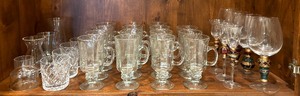 lot 127 image: Grand Grouping of Crystal and Clear Glass Drinkware