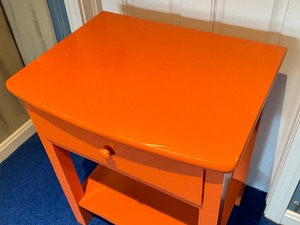 lot 285 image: Orange Painted Wooden Night Stand