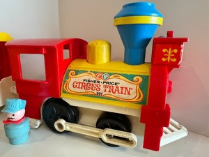 lot 208 image: Vintage Fisher Price Toy Train and Accessories
