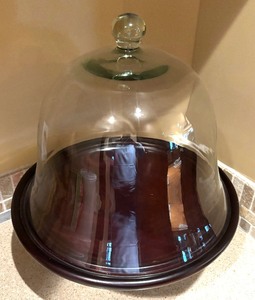lot 183 image: Pottery Barn Cloche with Pedestal Base