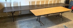 lot 190 image: Three Large Banquet Tables with Fold In Legs
