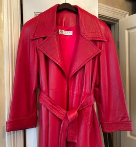 lot 245 image: Red Leather Coat by Stavros of New York