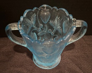 lot 306 image: Vintage Double Handled Inverse Glass Celery Vase