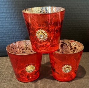 lot 373 image: Radiant Red Candles and Candle Holders