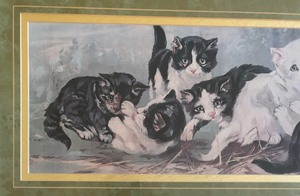 lot 380 image: Yard of Kittens Framed Print by C.L. Van Vredenburgh