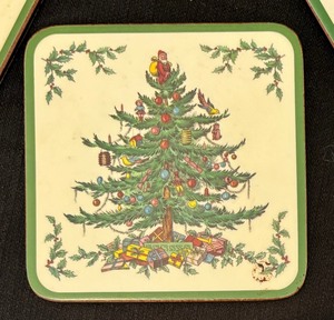 lot 384 image: Christmas Tree Coasters by Pimpernel