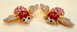lot 288 image: Ren Caovilla Rhinestone Bee Shoe Clips