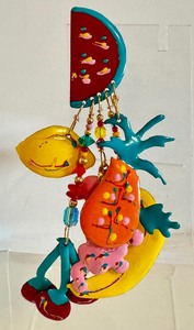 lot 290 image: Vintage Lunch at the Ritz Fruit Party Chandelier Earrings