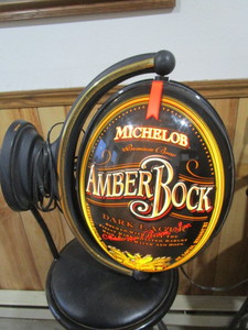 lot 78 image: Michelob Amber Bock Rotating Sign 24x21