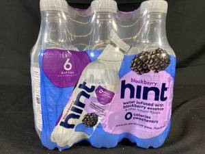 lot 37 image: Hint Water Infused with Blackberry Essence 16oz - 6-Pack Best by 11192023