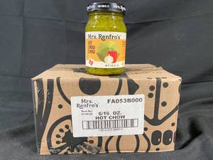 lot 202 image: Mrs. Renfros Hot Chow Chow 16oz - 6-Pack Best by 01052025