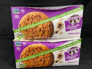 lot 6 image: Lenny&Larrys Plant-Based Oatmeal Raisin Cookies 12 per box - Set of 2 Best by 10312023