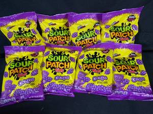lot 217 image: Sour Patch Kids Grape Flavor 8oz - 8-Pack Best by 04112023