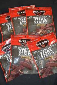 lot 59 image: 6ct Jack Links Extra Thick Cut Steak Strips Original Flavor